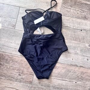 Cupshe Black Cutout One-Piece Swimsuit